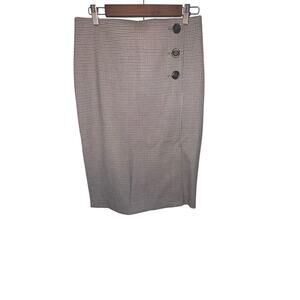Ann Taylor Women's Sz‎ 8 Houndstooth Pencil Stretch Career Preppy Skirt New